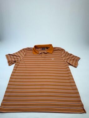 Chaps Men’s Short Sleeve Striped Polo Shirt - Orange/Multi Size XL